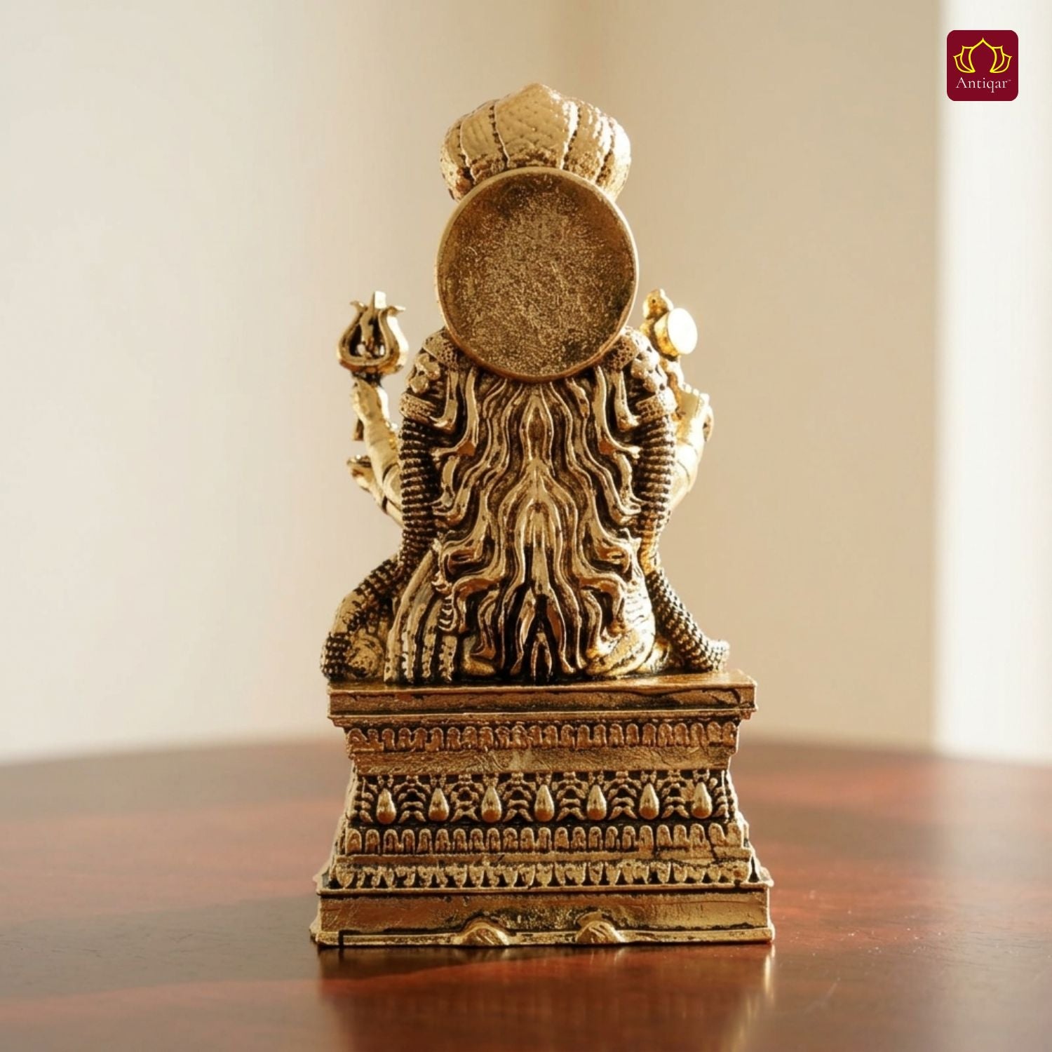 Brass Kurmuri Mariamman Idol – 7.5 cm | Golden Finish | Spiritual Use for Home, Temple & Car Dashboard Decor