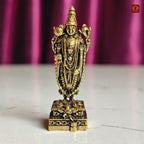 Brass Miniature Venkateswara Balaji Idol -4cm | Antique Finish | Spritual use for Home, Temple & Car Dashboard Decor