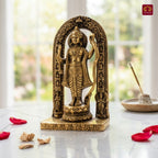 Shree Ram Ji Brass Idol – 16 cm | Antique Finish | Inspired by Ayodhya Ram Mandir | For Temple, Table & Car Dashboard Decor