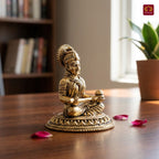 Brass Annapurna Devi Idol - 3.5cm | Golden Finish | Spiritual Idol for Temple & Home Decor