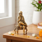 Brass Saibaba Idol - 4.5cm | Golden Finish | Spritual use for Home, Temple & Car dashboard Decor