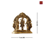 Brass Ram Darbar - 7cm | Antique Golden Finish | Spiritual Idol for Temple & Home Decor