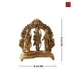 Brass Ram Darbar - 9cm | Golden Finish | Spiritual Idol for Temple & Home Decor