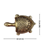 "Dhokra Art Brass Tortoise – 3 cm | Antique Finish Tribal Handcrafted Turtle Showpiece for Temple, Home & Table Decor  "