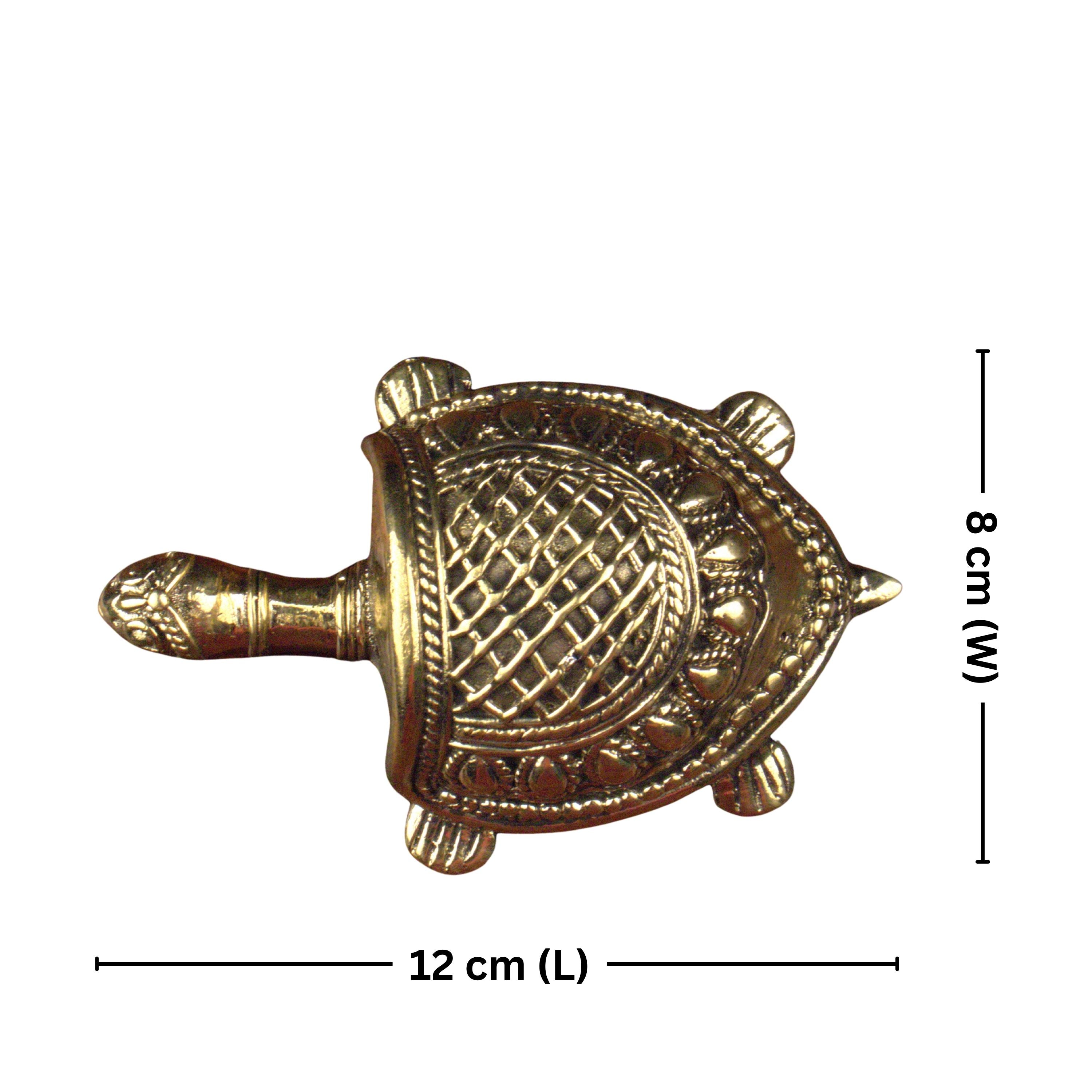 "Dhokra Art Brass Tortoise – 3 cm | Antique Finish Tribal Handcrafted Turtle Showpiece for Temple, Home & Table Decor  "