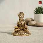 Brass Annapurna Devi Idol - 3.5cm | Golden Finish | Spiritual Idol for Temple & Home Decor