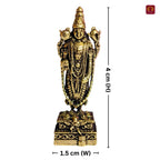 Brass Miniature Venkateswara Balaji Idol -4cm | Antique Finish | Spritual use for Home, Temple & Car Dashboard Decor
