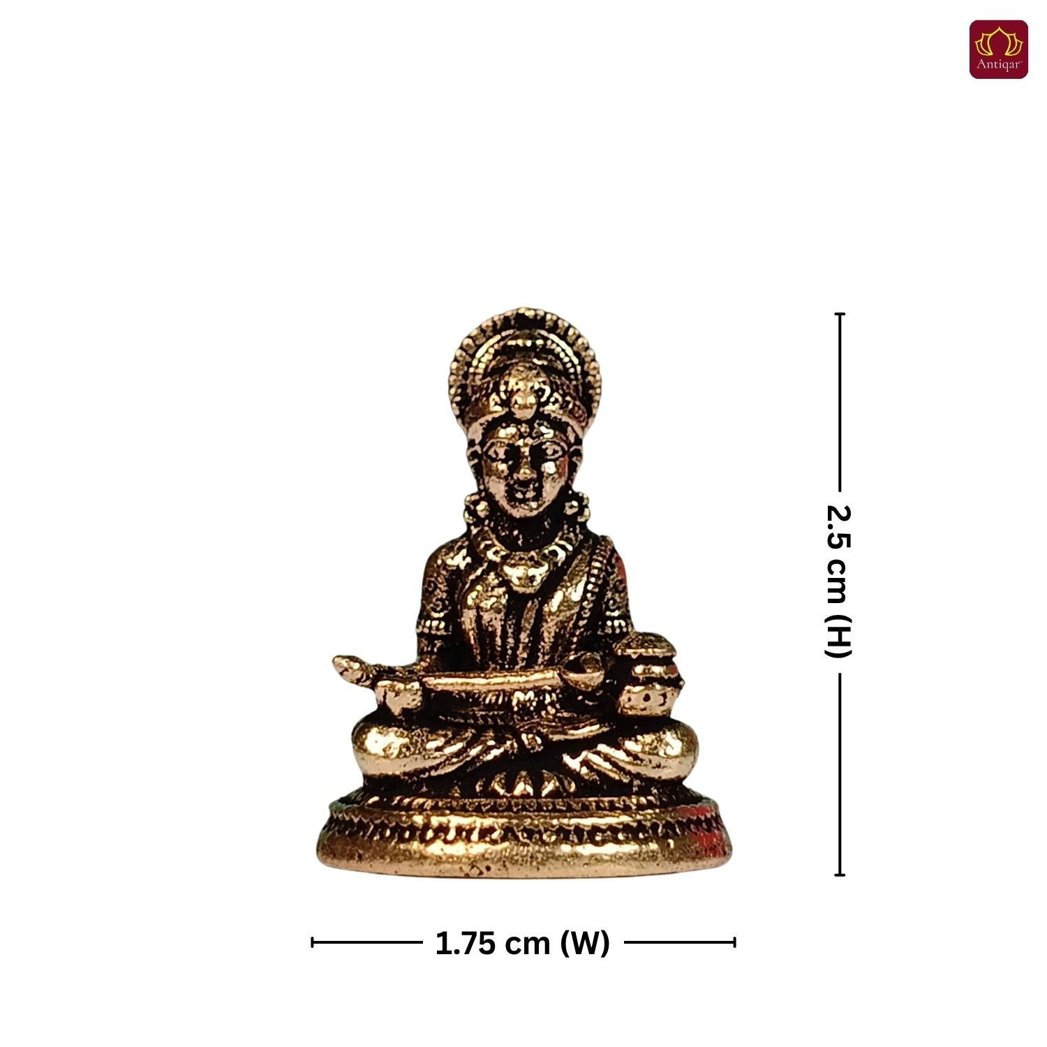 Brass  Miniature Annapurna Devi Idol - 2.5cm | Antique Finish | Spiritual Idol for Temple & Home Decor