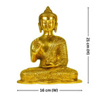 Brass Buddha Statue - Serene Sitting Pose | Superfine Golden Finish | Home & Office Décor | Ideal for Meditation, Gifting & Spiritual Spaces