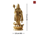 Brass Kartikeya Ji Idol -7.5cm | Golden Finish | Spritual use for Home, Temple & Car Dashboard Decor
