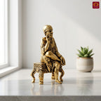 Brass Saibaba Idol - 6.5cm | Golden Finish | Spritual use for Home, Temple & Car dashboard Decor