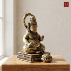 Brass Kuber Idol - 7.5cm | Antique Finish | Handcrafted Decor for Temple, Home & Car Dashboard
