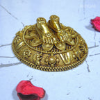 Brass Charan Paduka –2 cm | Yellow Antique Finish | Spiritual Symbol for Temple & Home Decor