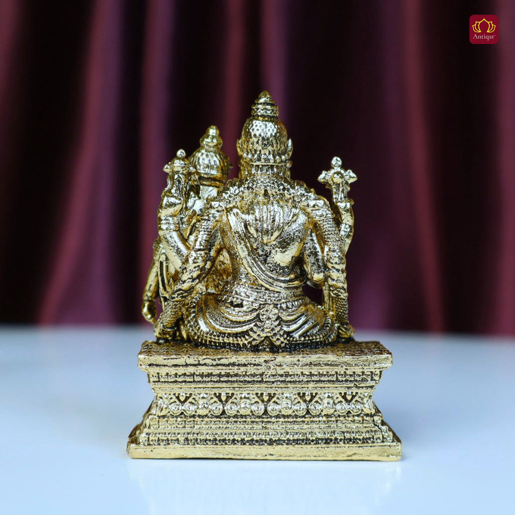 Brass Varah Laxmi Ji Idol – 6.5 cm | Golden Finish | Spiritual Idol for Home, Office, Workshop, Temple & Car Dashboard Decor
