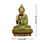Brass Buddha Statue | Black Antique & Green Patina Finish | Home & Office Décor | Perfect for Meditation, Gifting & Spiritual Ambiance