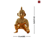 Handcrafted Laddu Gopal Brass Idol - 10cm | Superfine Finish | For Pooja, Temple & Car Dashboard Decor