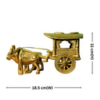 Brass Bullock Cart Showpiece – 11 cm | Antique Golden Finish | Handcrafted Home & Table Decor Figurine