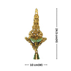 Brass Wall Hanging Diya – 24.5 cm | With One Bell | Black Antique Finish | Handcrafted Spiritual Decor for Temple, Home & Wall