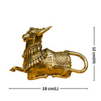 Dhokra Art Brass Nandi – 12 cm | Sitting Position in Antique Finish | Tribal Handcrafted Showpiece for Temple, Home & Table Decor