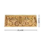 Brass Shankh Chakra Wall Plate – 8 cm | Antique Golden Finish | Handcrafted Spiritual Decor for Temple, Door, Wall & Home