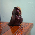Brass Owl Figurine – 7 cm | Brown Antique Finish | Handcrafted Showpiece for Home, Temple & Table Decor