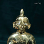 Krishna Laddu Gopal Brass Idol - 7cm | Superfine Finish | For Pooja, Temple & Car Dashboard Decor