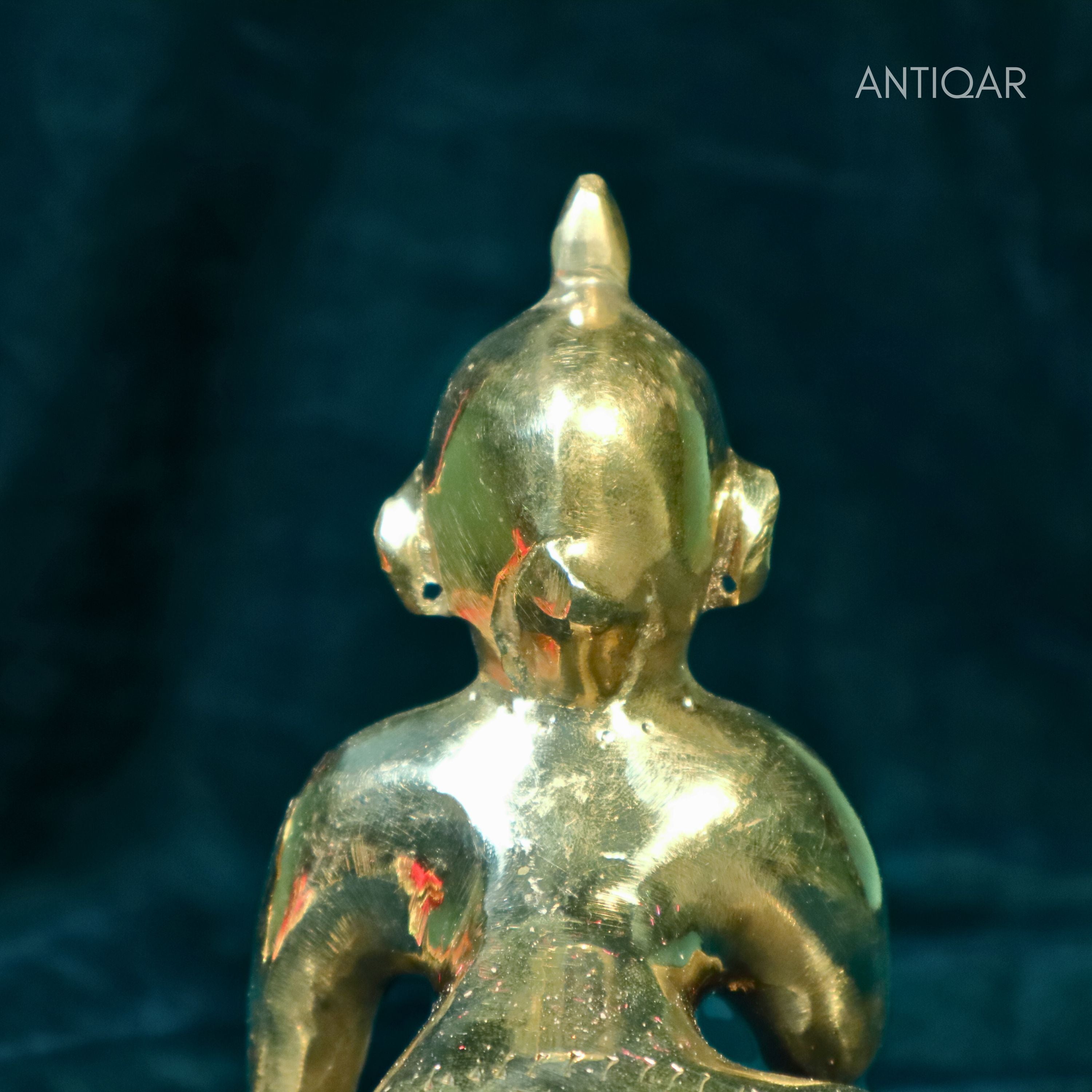 Krishna Laddu Gopal Brass Idol - 7cm | Superfine Finish | For Pooja, Temple & Car Dashboard Decor