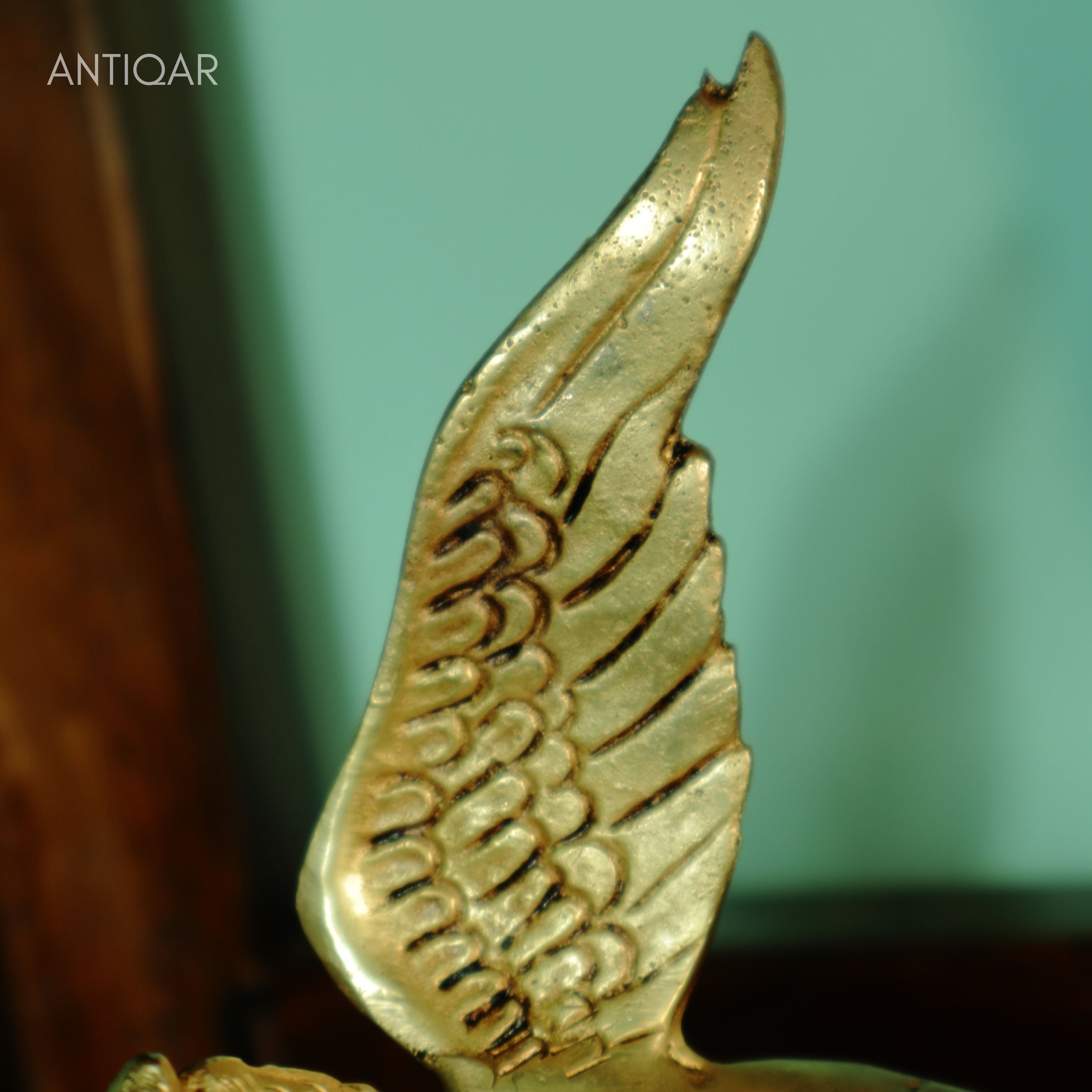 Brass Flying Horse Showpiece – 9.5 cm | Antique Golden Finish | Handcrafted Figurine for Home & Table Decor