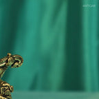 Brass Saraswati Idol - 6.5cm | Antique Finish | Spritual use for Home,Temple & Car Dashboard Decor