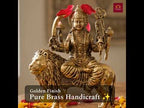 Brass Sherawali Maa Idol - 5.5cm | Sitting on Lion | Golden Finish | Spiritual Idol for Temple & Home Decor
