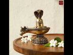 Brass Shivling with Detachable Sheshnaag – 6cm | Golden Finish | Spiritual Idol for Temple & Home Decor